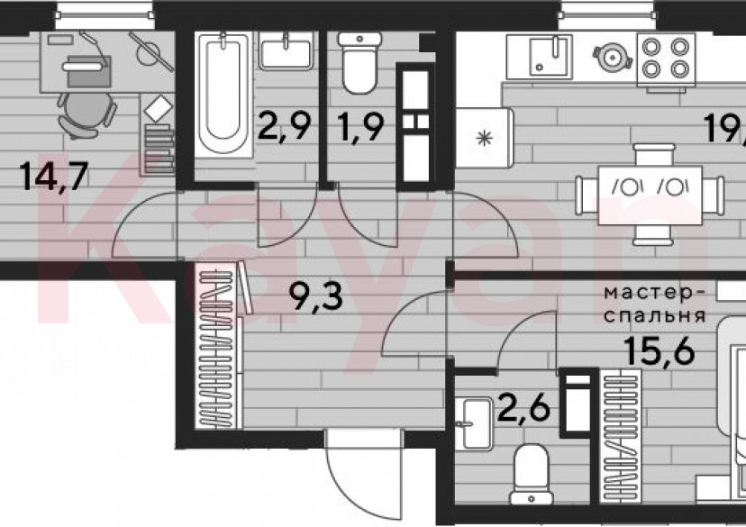 Продажа 2-комн. квартиры, 66.1 кв.м фото 0