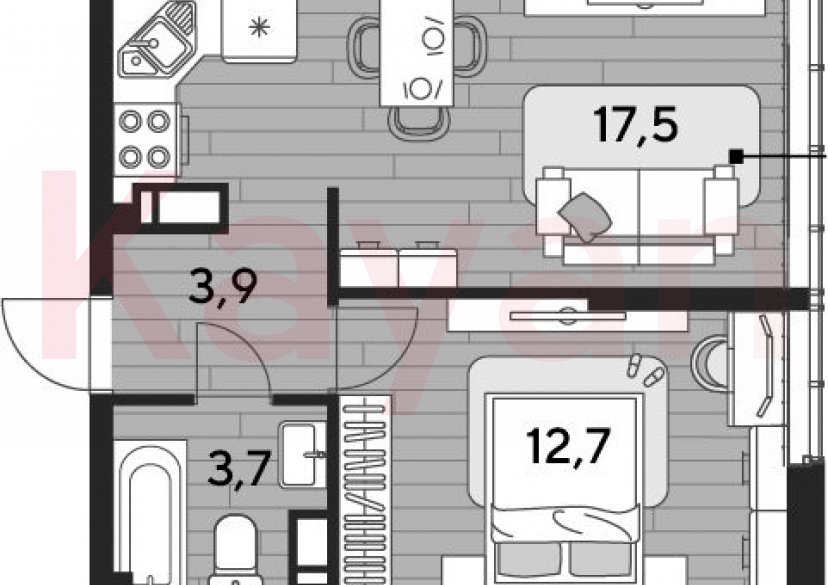 Продажа 1-комн. квартиры, 37.8 кв.м фото 0