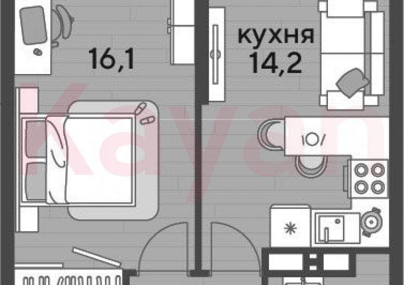 Продажа 1-комн. квартиры, 40.5 кв.м фото 0