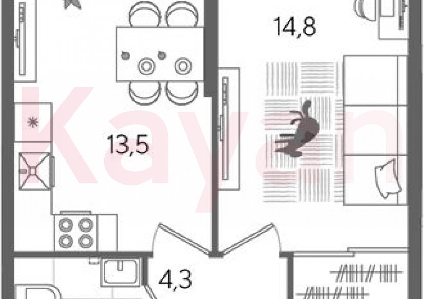 Продажа 1-комн. квартиры, 38.6 кв.м фото 0