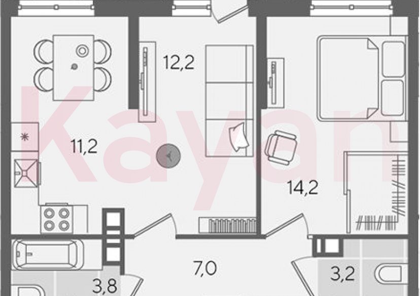 Продажа 2-комн. квартиры, 51.6 кв.м фото 0