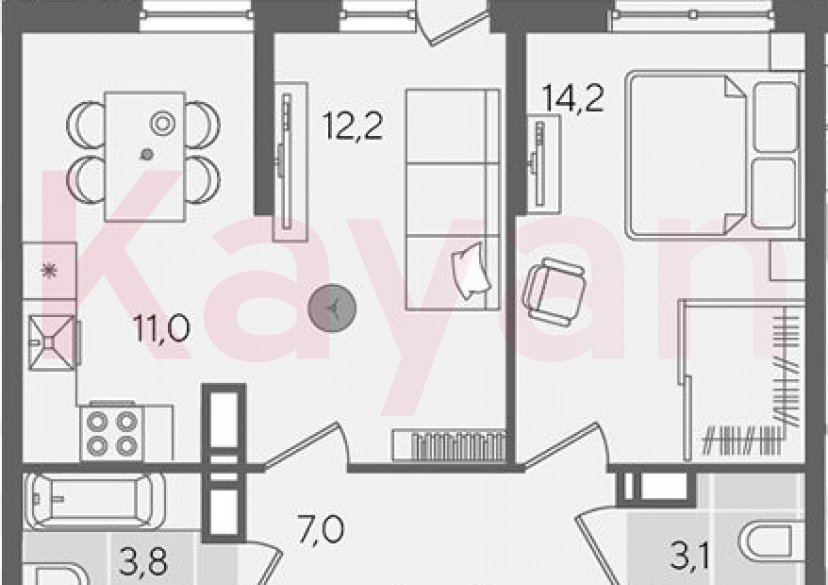 Продажа 2-комн. квартиры, 51.3 кв.м фото 0