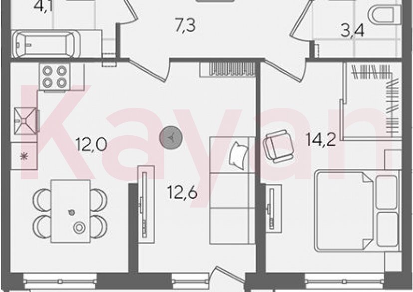 Продажа 2-комн. квартиры, 53.6 кв.м фото 0