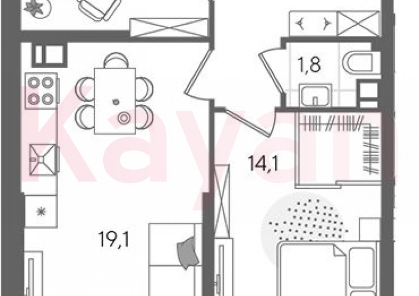 Продажа 3-комн. квартиры, 57.7 кв.м фото 0