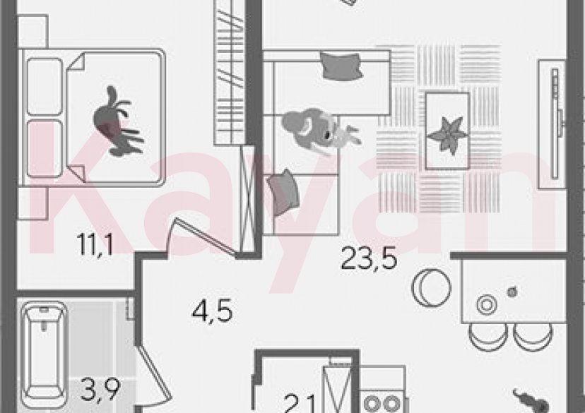 Продажа 2-комн. квартиры, 45.1 кв.м фото 0