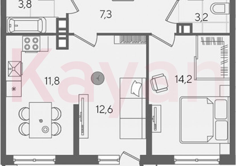 Продажа 2-комн. квартиры, 52.9 кв.м фото 0