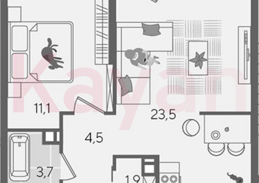 Продажа 2-комн. квартиры, 44.7 кв.м фото 0