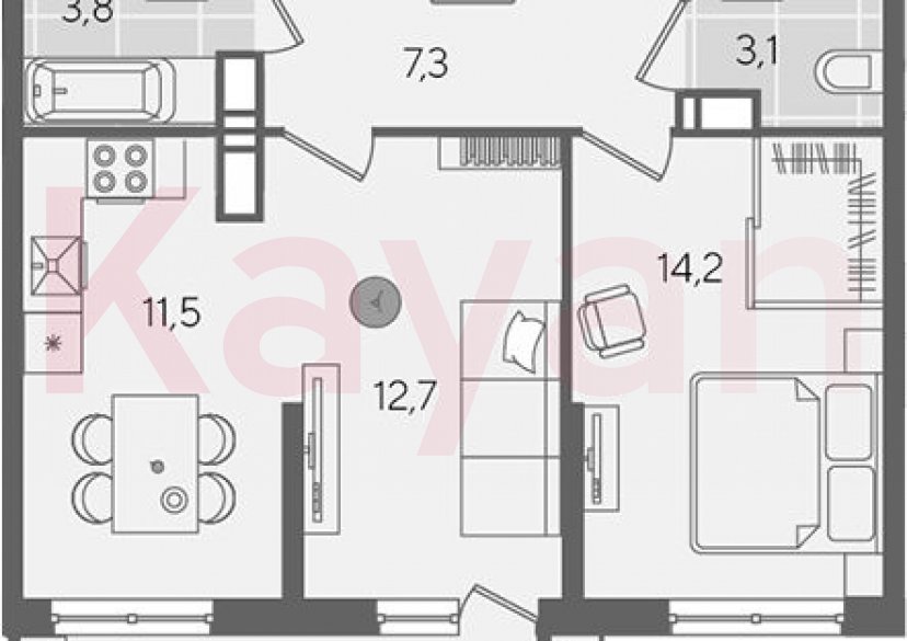 Продажа 2-комн. квартиры, 52.6 кв.м фото 0