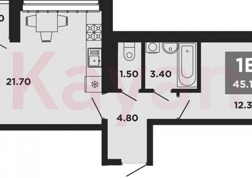 Продажа 2-комн. квартиры, 43.7 кв.м фото 0