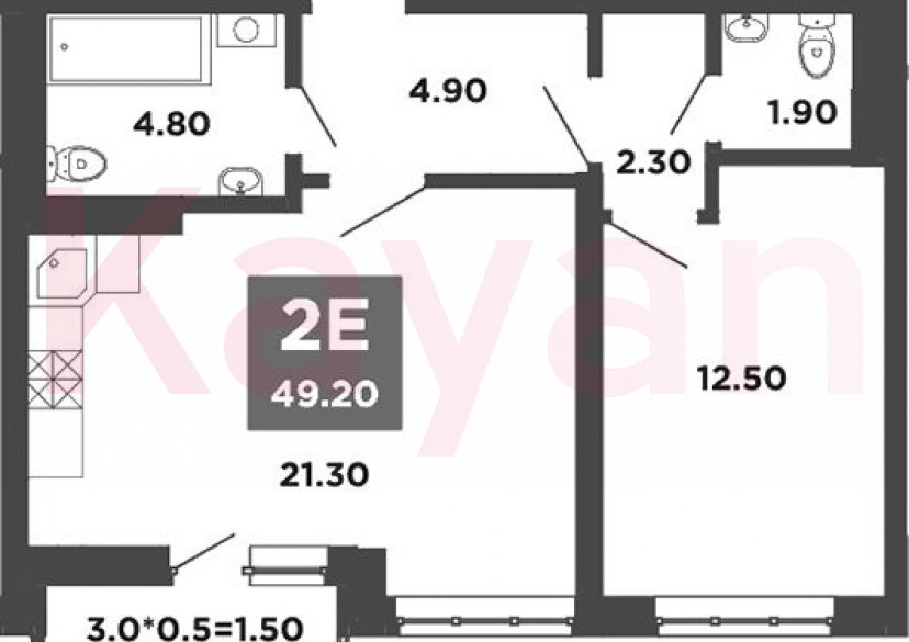 Продажа 2-комн. квартиры, 47.7 кв.м фото 0