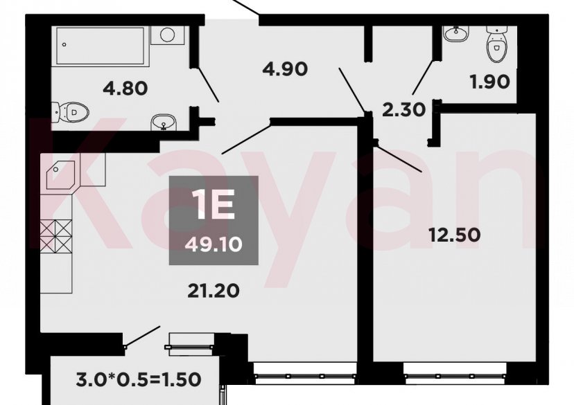 Продажа 2-комн. квартиры, 47.6 кв.м фото 0