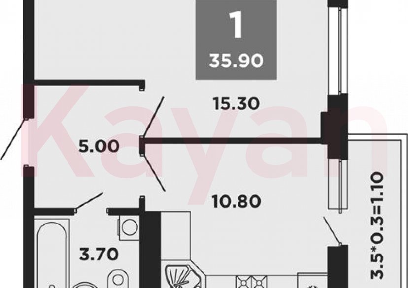 Продажа 1-комн. квартиры, 34.8 кв.м фото 0