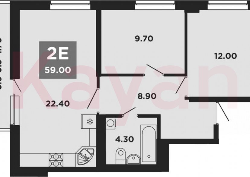 Продажа 3-комн. квартиры, 57.3 кв.м фото 0