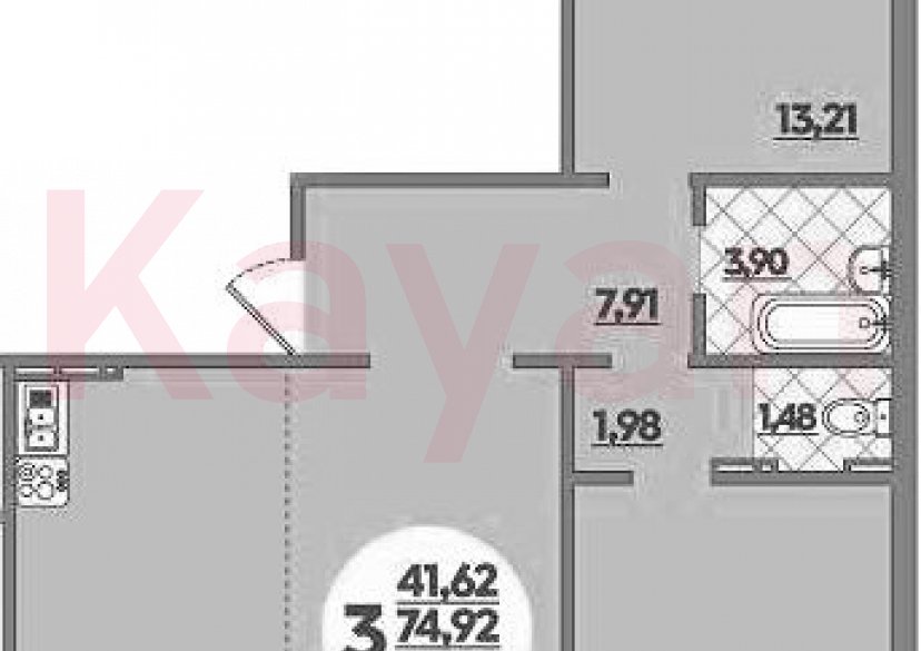 Продажа 3-комн. квартиры, 74.92 кв.м фото 0