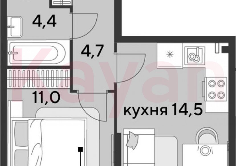 Продажа 1-комн. квартиры, 34.6 кв.м фото 0