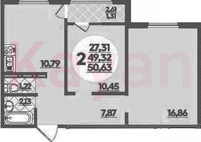 Продажа 2-комн. квартиры, 49.32 кв.м фото 0