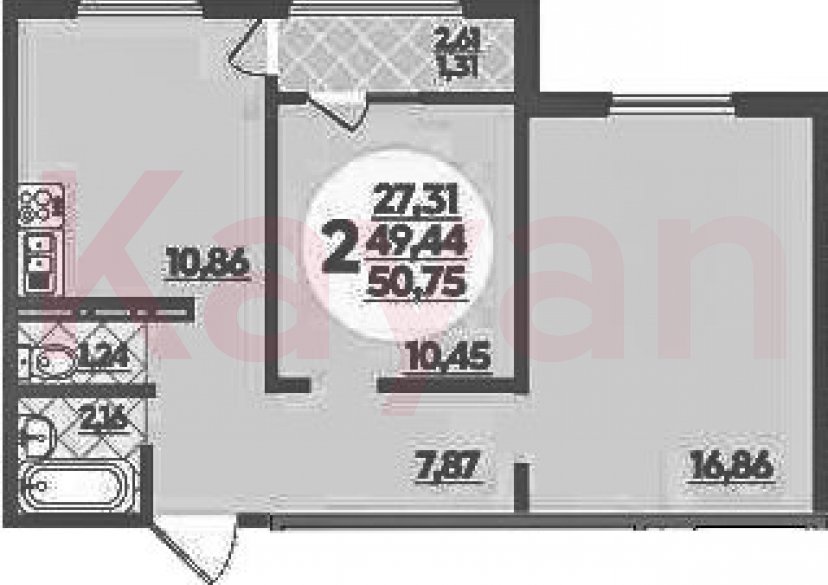 Продажа 2-комн. квартиры, 49.44 кв.м фото 0