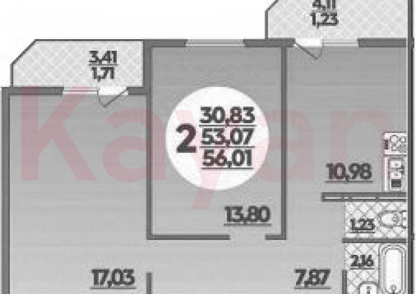 Продажа 2-комн. квартиры, 53.07 кв.м фото 0