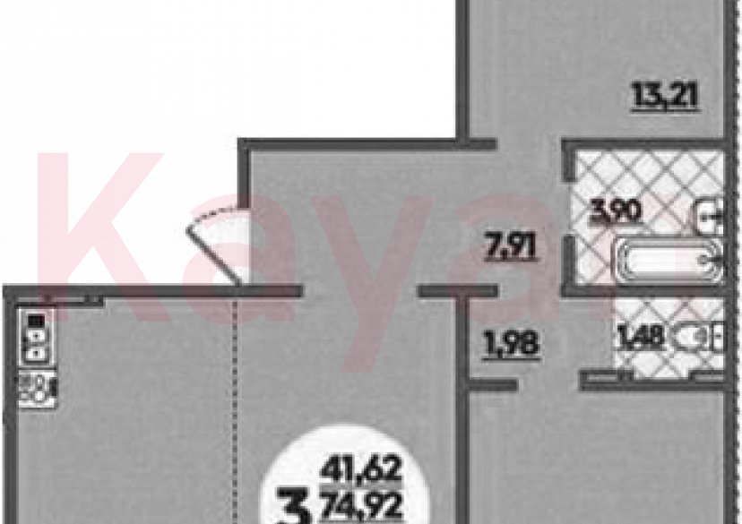 Продажа 3-комн. квартиры, 74.92 кв.м фото 0