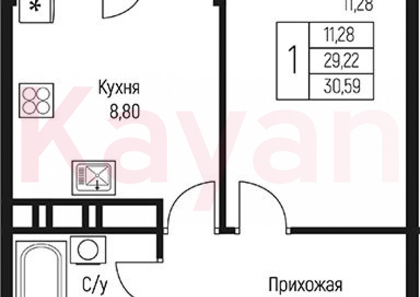 Продажа 1-комн. квартиры, 29.22 кв.м фото 0