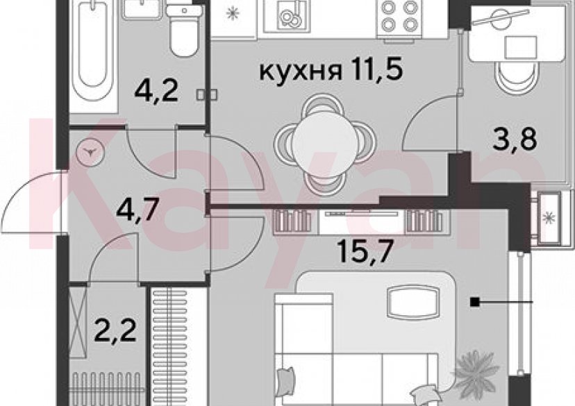 Продажа 1-комн. квартиры, 38.3 кв.м фото 0