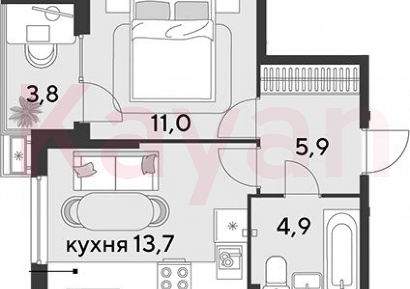 Продажа 1-комн. квартиры, 35.5 кв.м фото 0