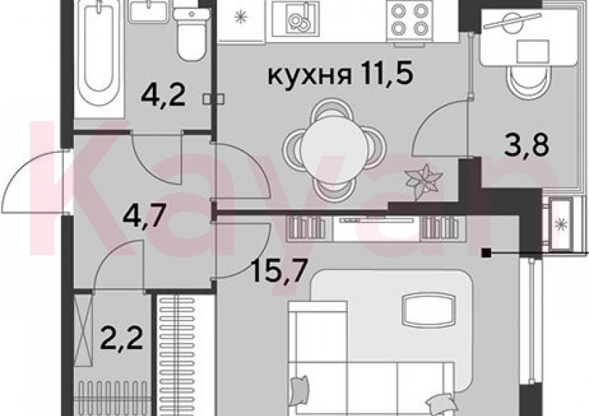 Продажа 1-комн. квартиры, 38.3 кв.м фото 0