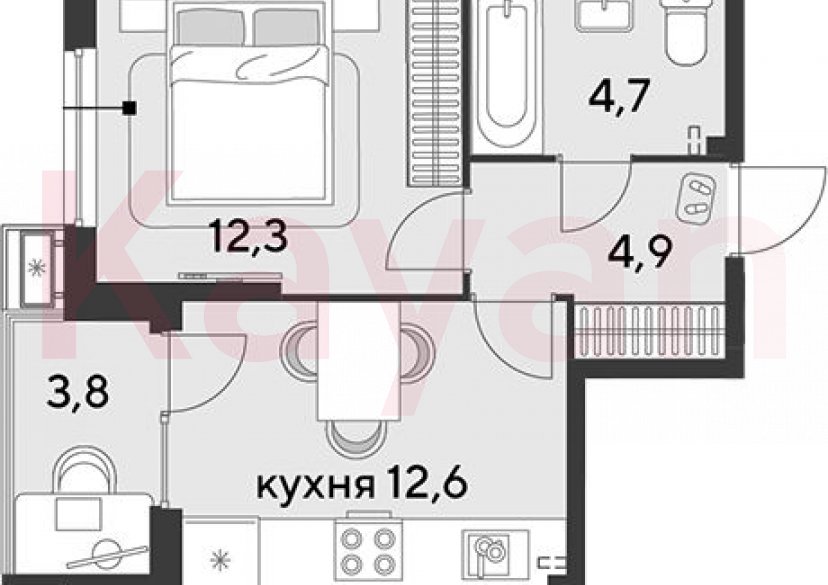 Продажа 1-комн. квартиры, 34.5 кв.м фото 0