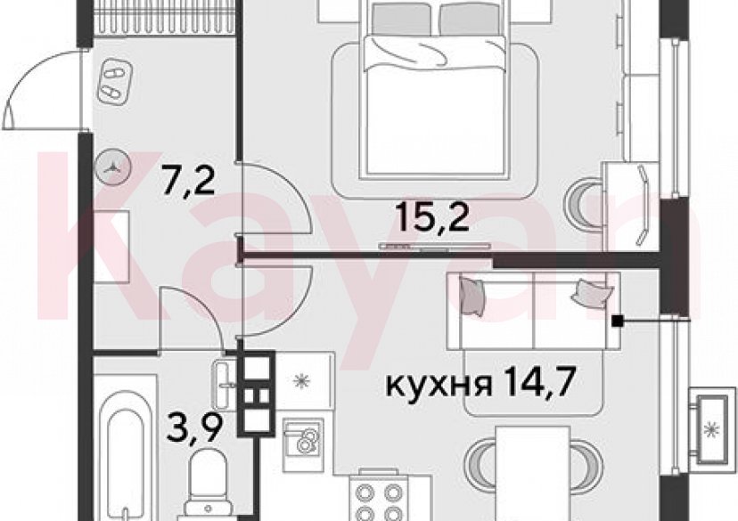 Продажа 1-комн. квартиры, 41 кв.м фото 0