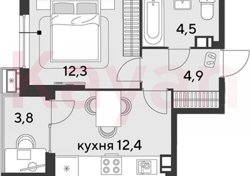 Продажа 1-комн. квартиры, 34.1 кв.м фото 0