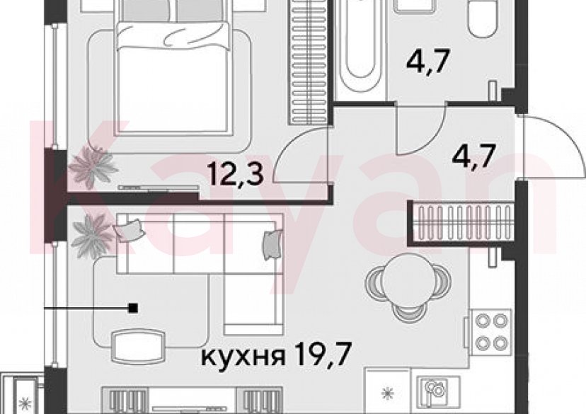 Продажа 2-комн. квартиры, 41.4 кв.м фото 0