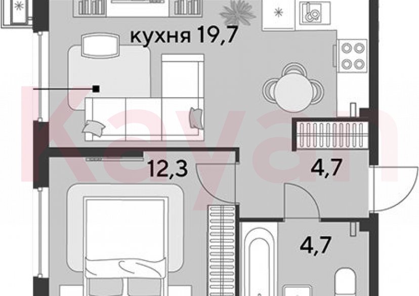 Продажа 2-комн. квартиры, 41.4 кв.м фото 0