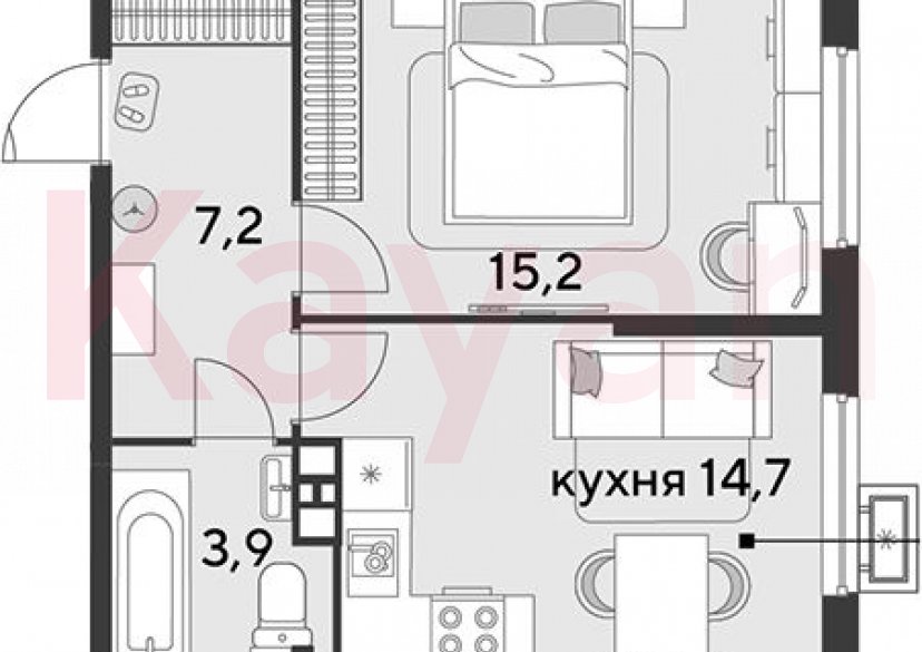 Продажа 1-комн. квартиры, 41 кв.м фото 0