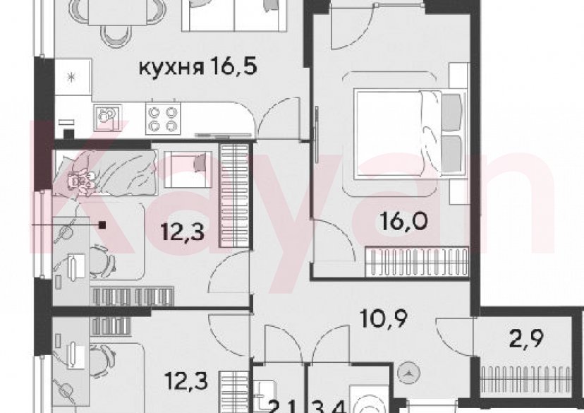 Продажа 4-комн. квартиры, 76.4 кв.м фото 0