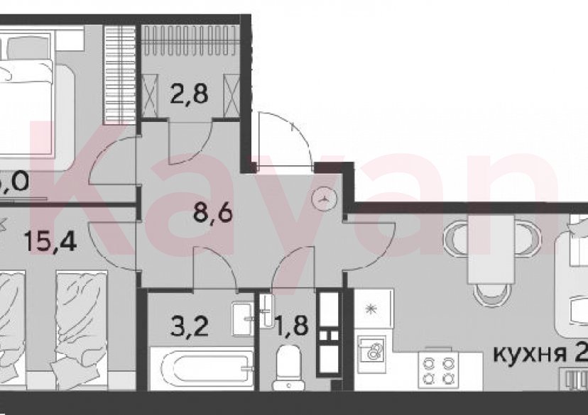 Продажа 3-комн. квартиры, 67.6 кв.м фото 0