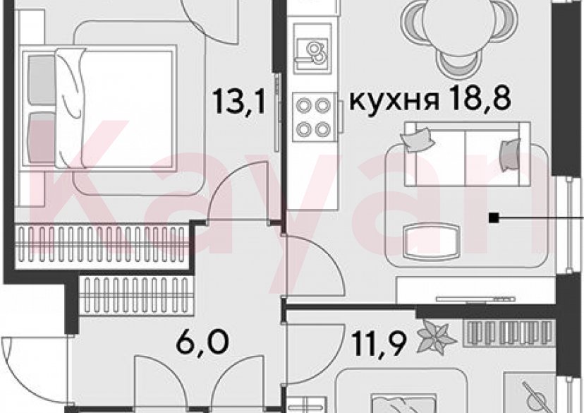 Продажа 3-комн. квартиры, 54.5 кв.м фото 0