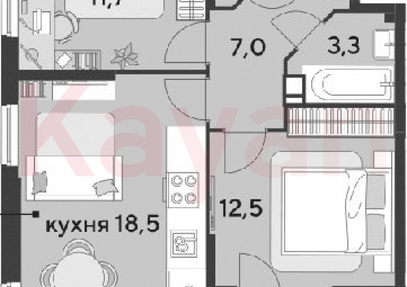 Продажа 3-комн. квартиры, 54.7 кв.м фото 0