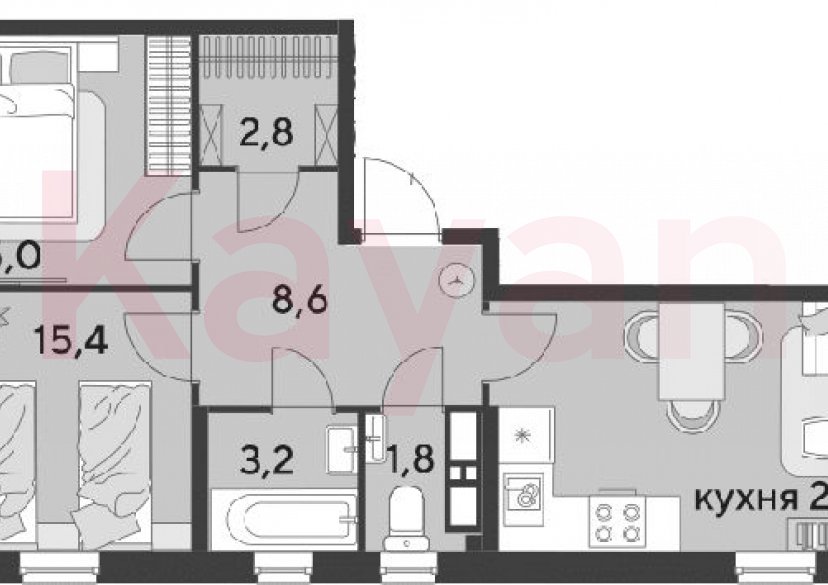 Продажа 3-комн. квартиры, 67.6 кв.м фото 0