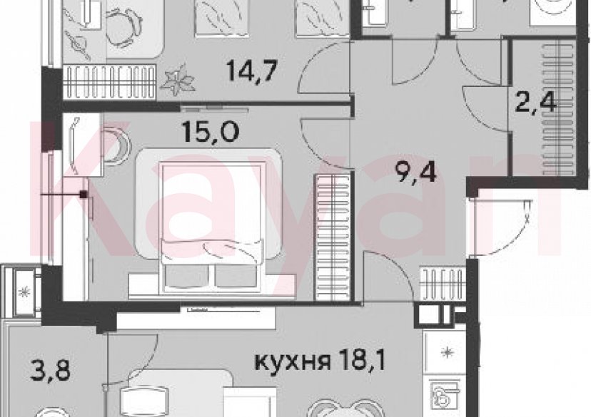 Продажа 3-комн. квартиры, 66.3 кв.м фото 0