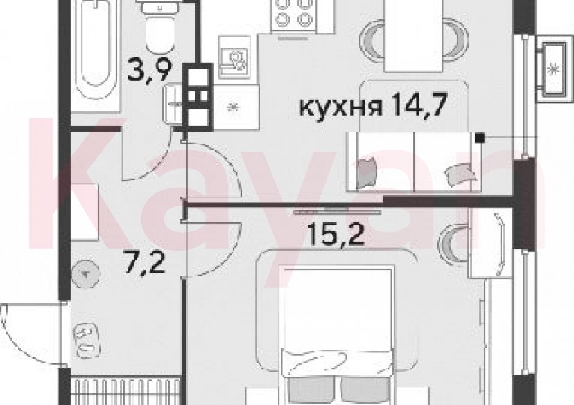 Продажа 1-комн. квартиры, 41 кв.м фото 0