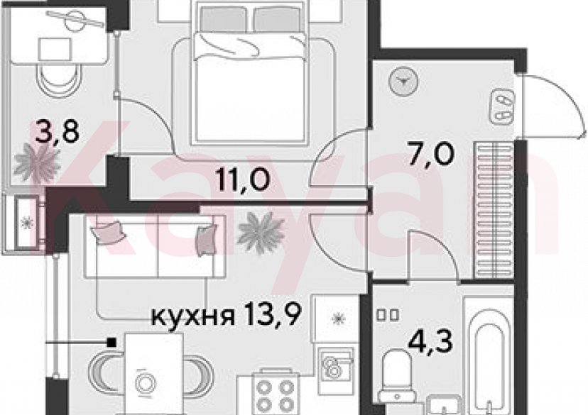 Продажа 1-комн. квартиры, 36.2 кв.м фото 0