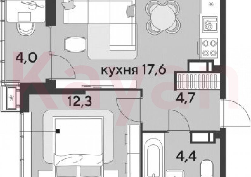 Продажа 2-комн. квартиры, 39 кв.м фото 0