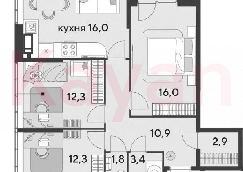 Продажа 4-комн. квартиры, 75.6 кв.м фото 0