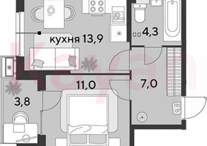 Продажа 1-комн. квартиры, 36.2 кв.м фото 0