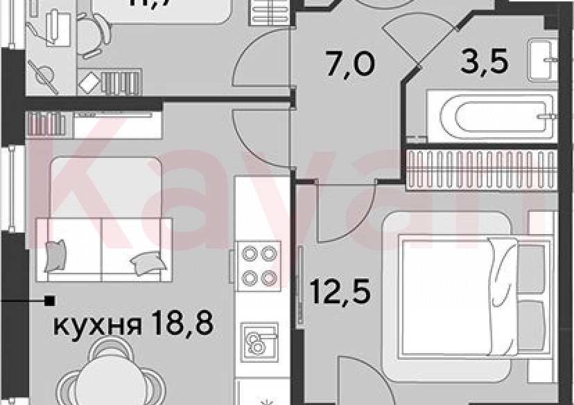 Продажа 3-комн. квартиры, 55.4 кв.м фото 0