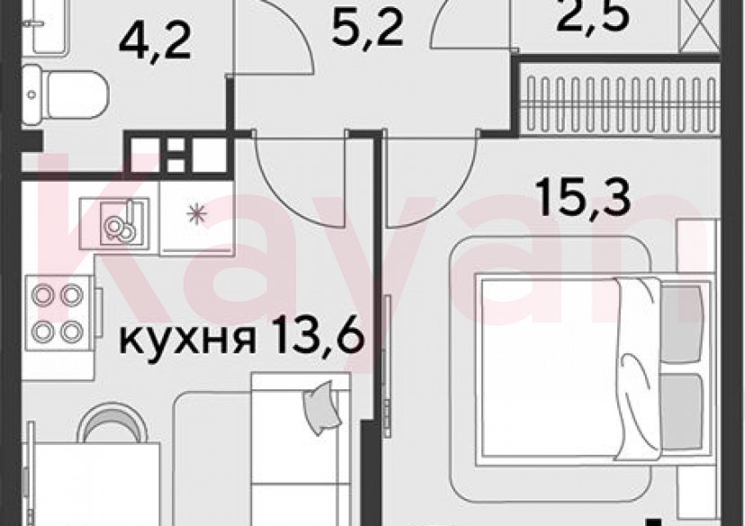 Продажа 1-комн. квартиры, 40.8 кв.м фото 0