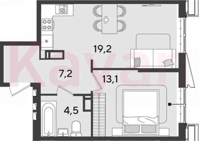 Продажа 2-комн. квартиры, 44 кв.м фото 0