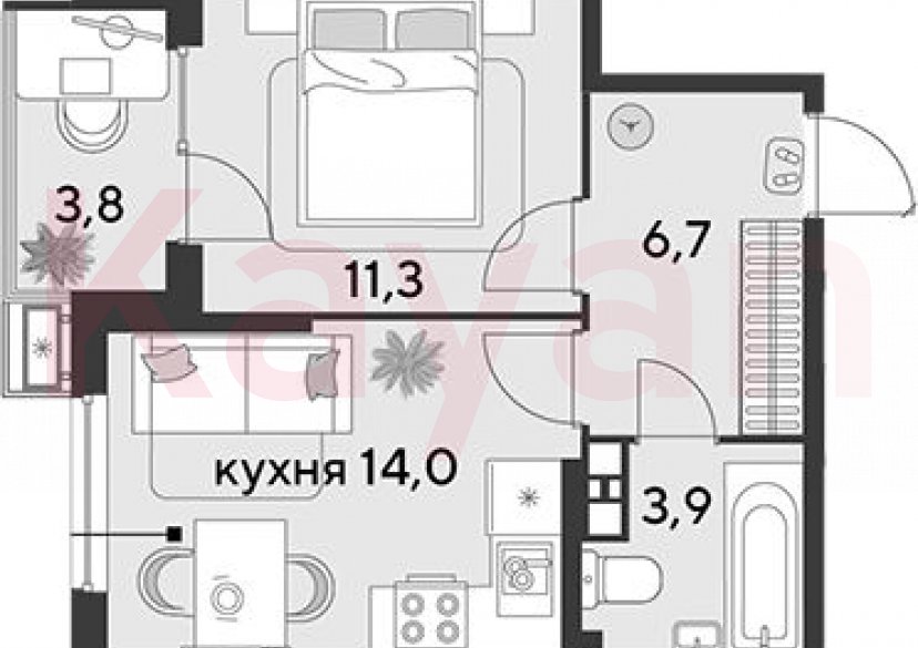 Продажа 1-комн. квартиры, 35.9 кв.м фото 0