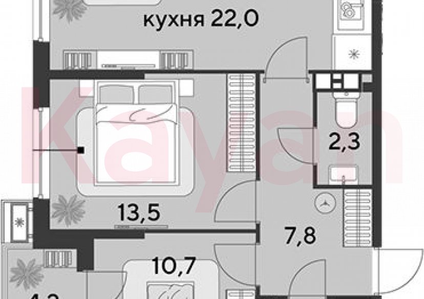 Продажа 3-комн. квартиры, 60.4 кв.м фото 0