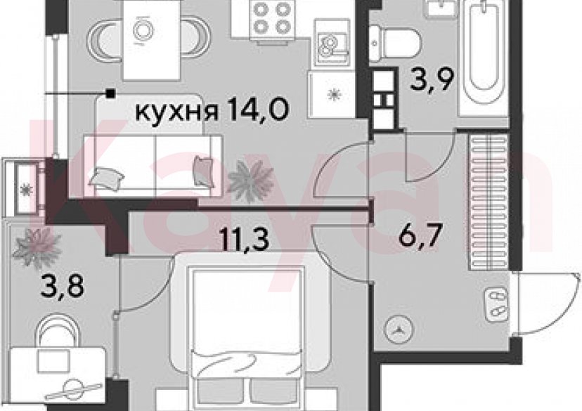 Продажа 1-комн. квартиры, 35.9 кв.м фото 0